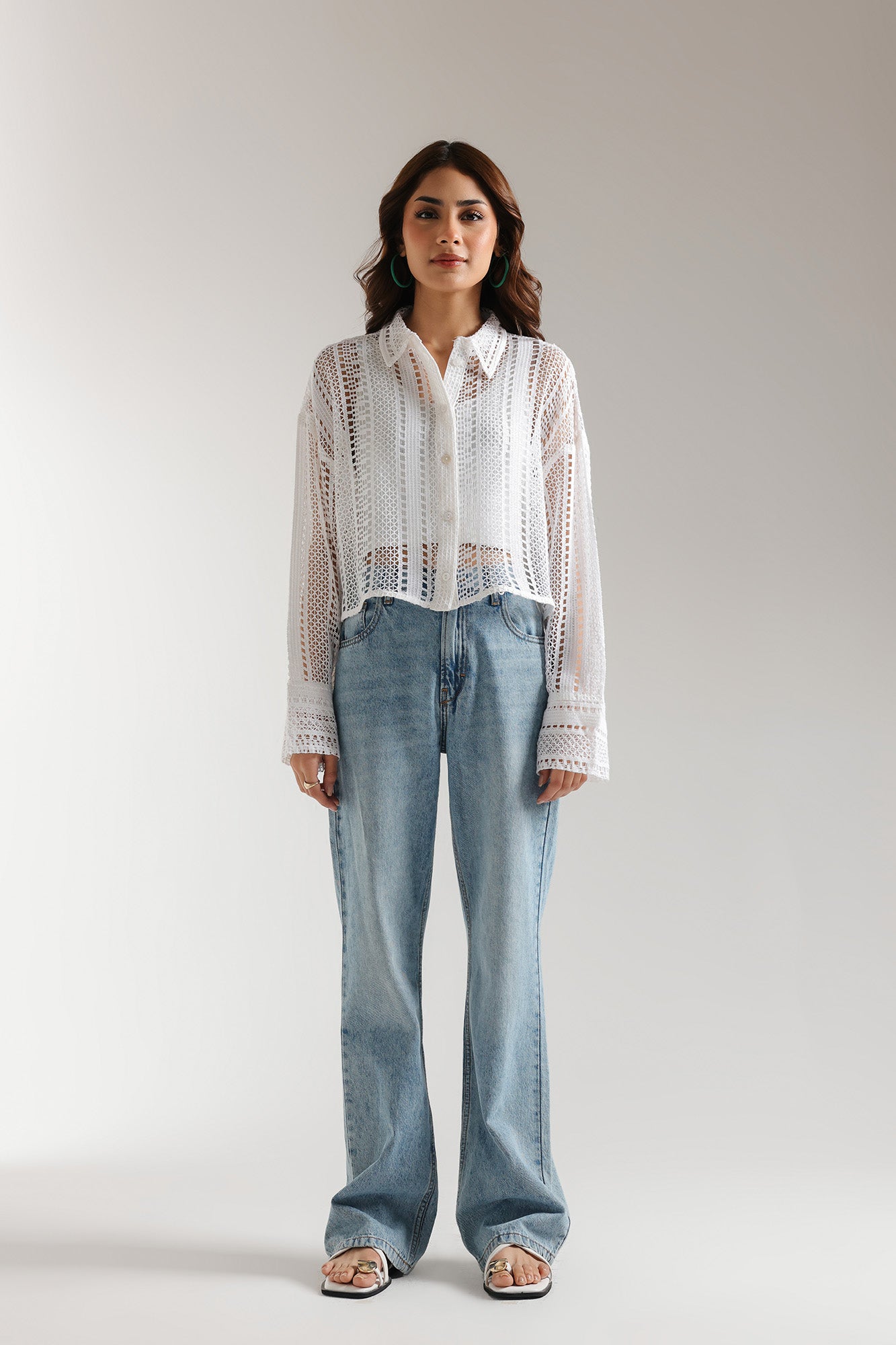 BUTTON DOWN CROPPED SHIRT (E2527/108/001)