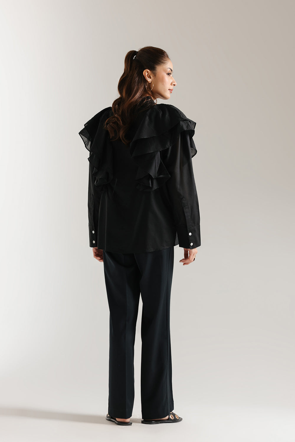 BUTTON DOWN SHIRT WITH FRILLS (E2535/108/902)