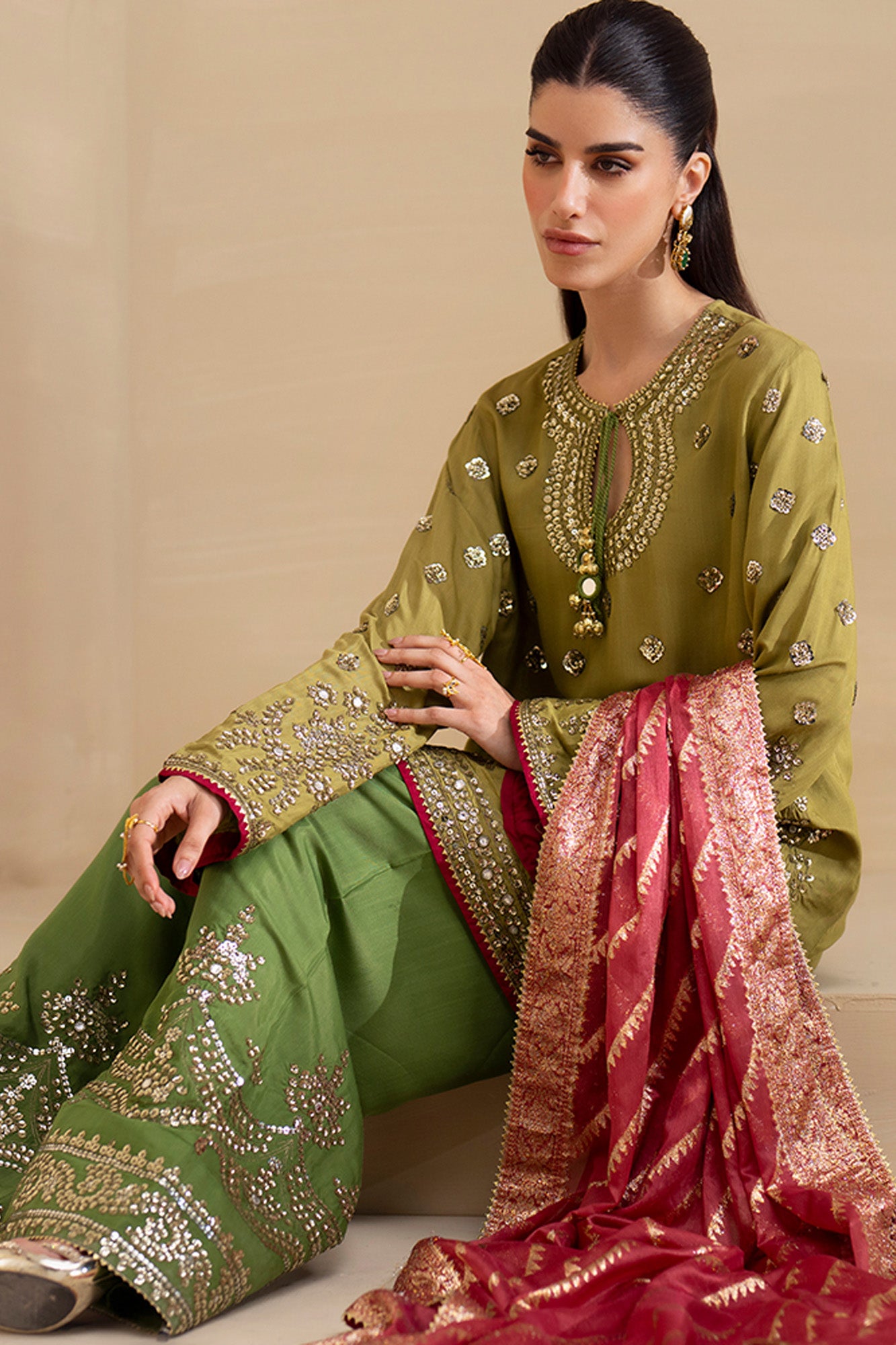 EMBROIDERED SUIT (E0854/104/122)