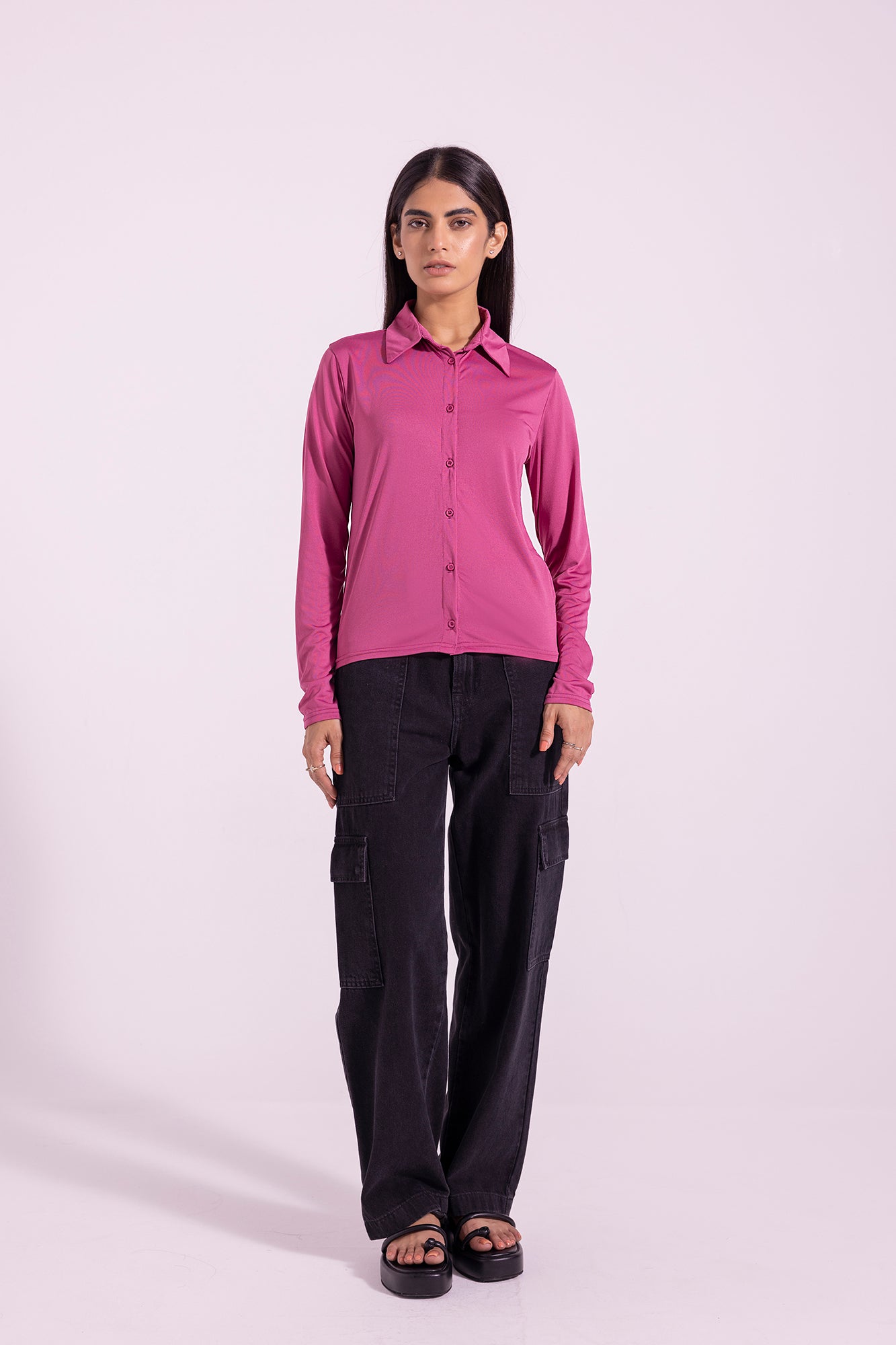 SOLID BUTTON DOWN TOP (E0871/108/523)