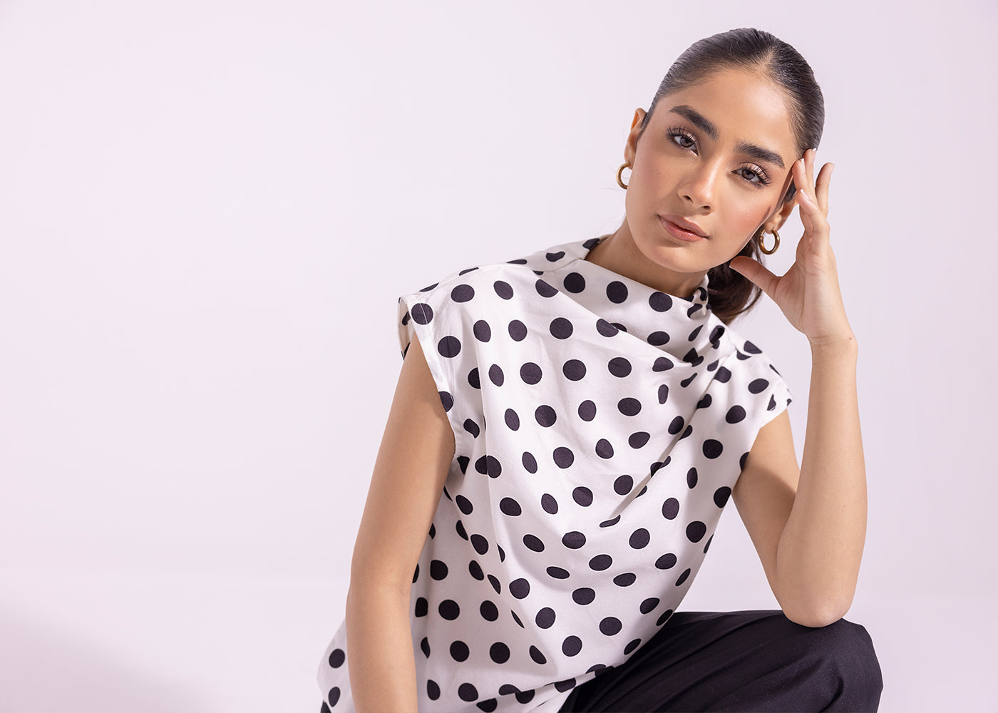 PRINTED POLKA DOTS TOP (E1259/108/001)