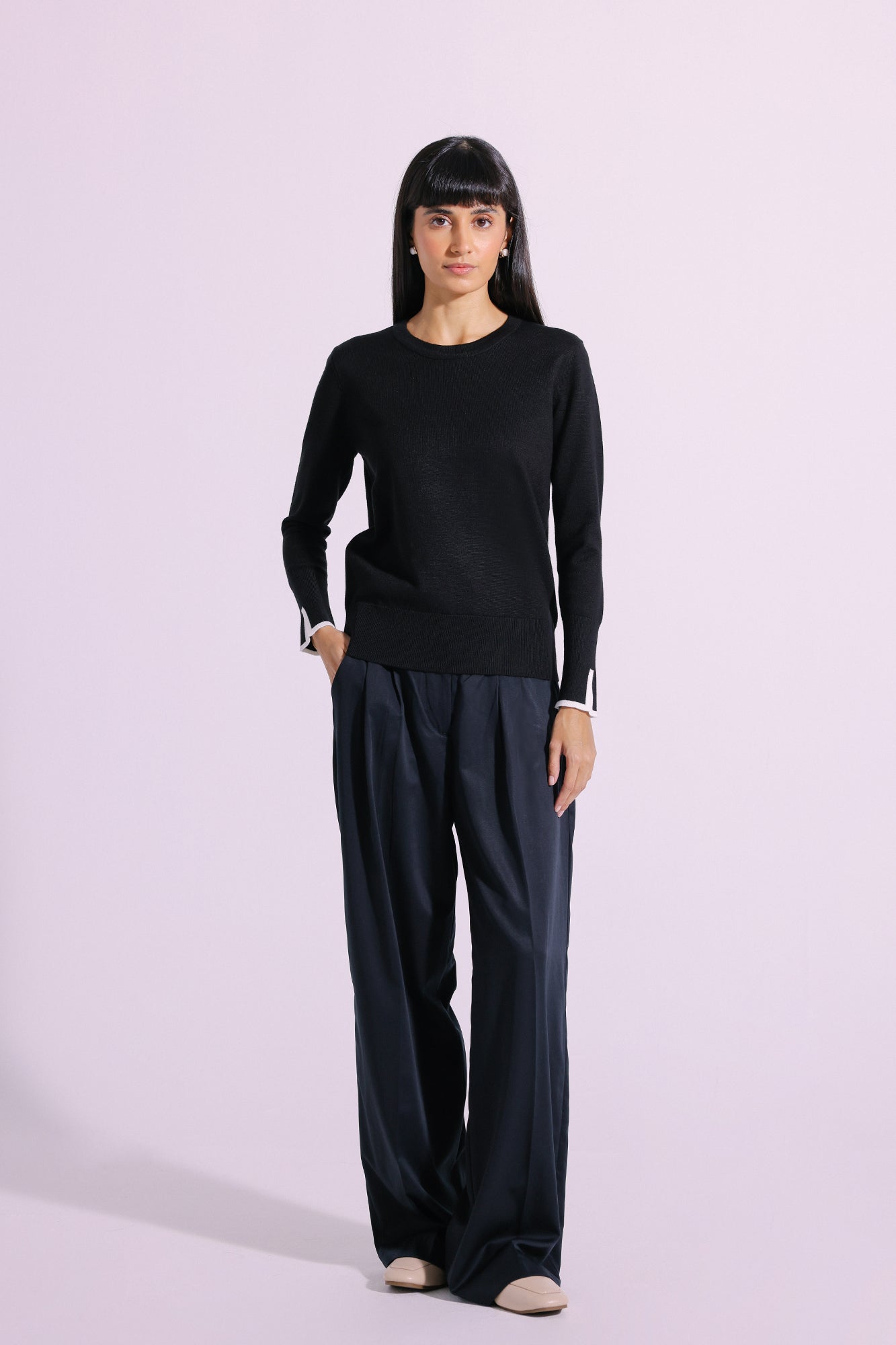 SOLID ROUND NECK SWEATER (E1265/108/902)