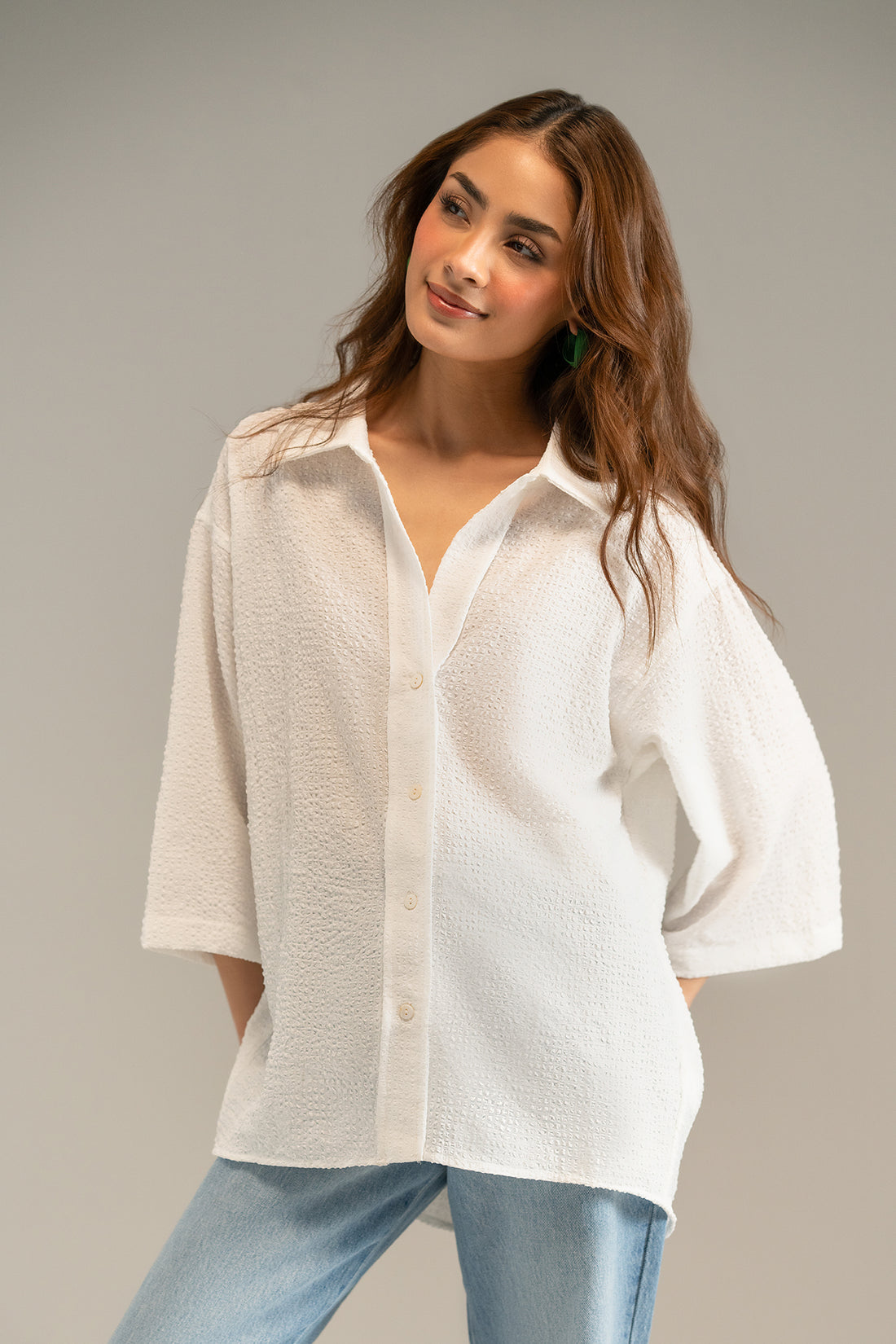 TEXTURED BUTTON DOWN SHIRT (E2035/108/001)