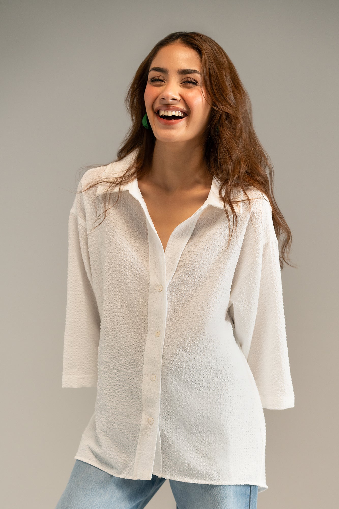 TEXTURED BUTTON DOWN SHIRT (E2035/108/001)