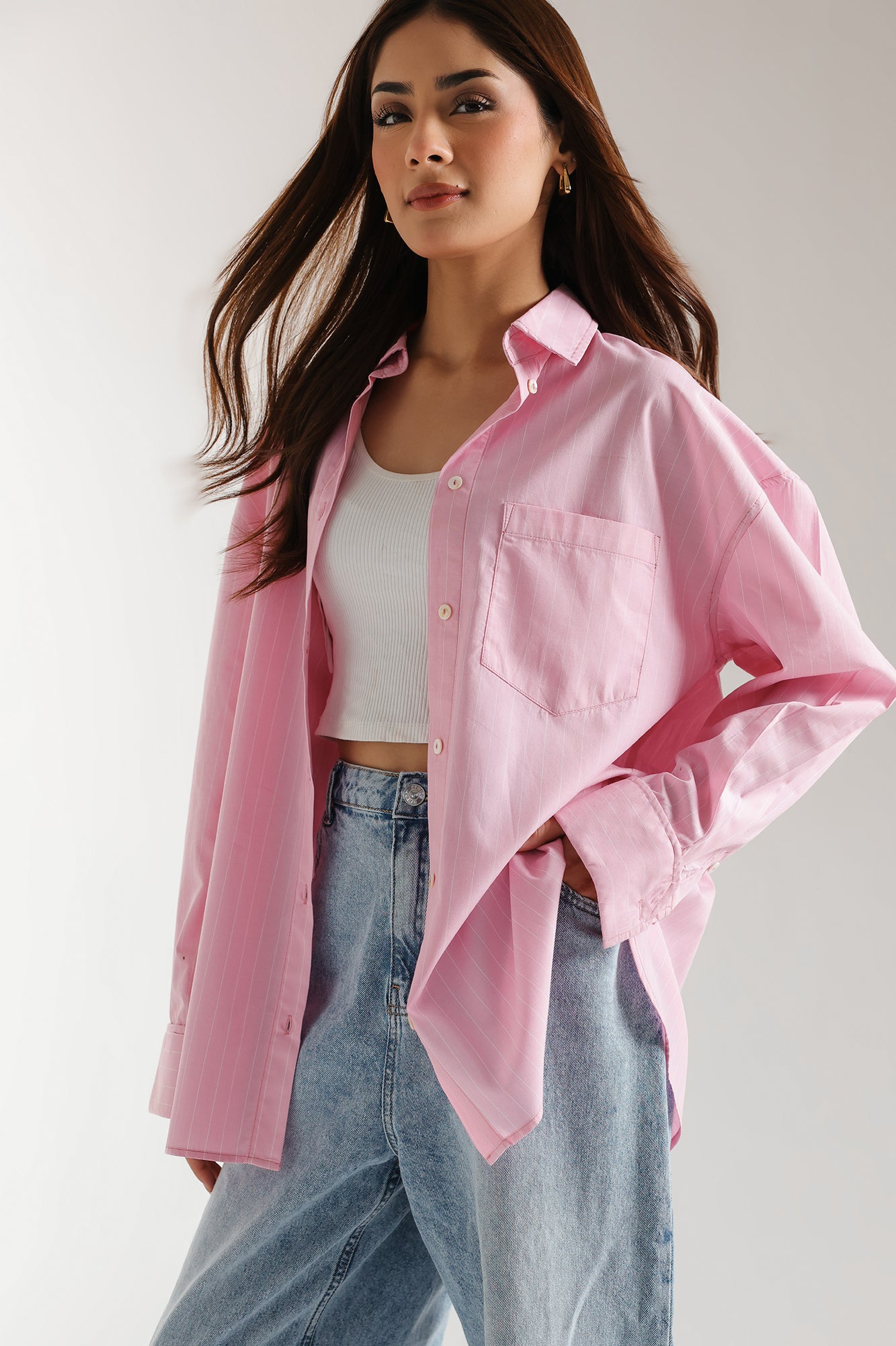 BUTTON DOWN STRIPED SHIRT (E2325/108/412)