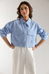 CROPPED BUTTON DOWN SHIRT (E2327/108/628)