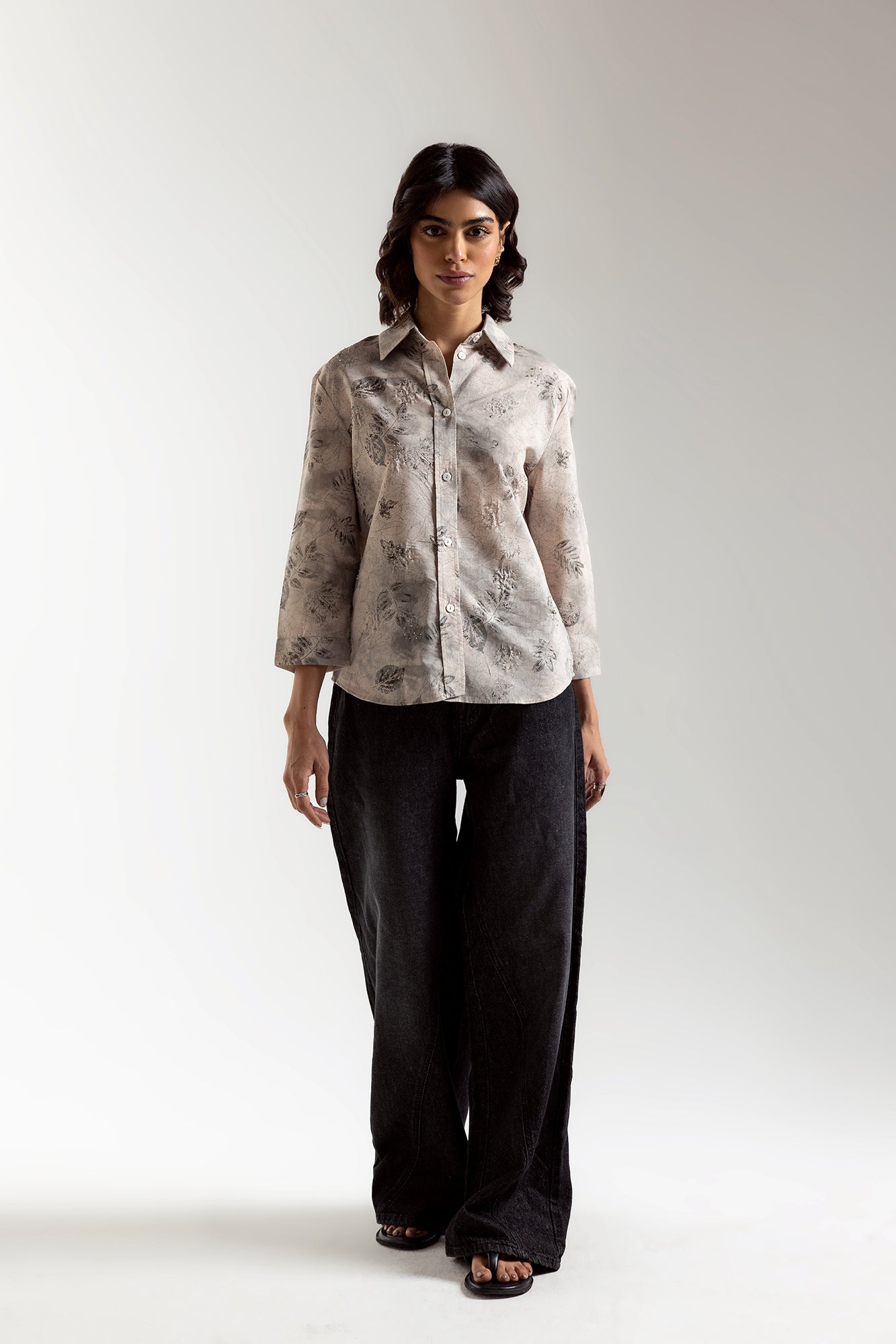 PRINTED BUTTON DOWN SHIRT (E2343/108/128)