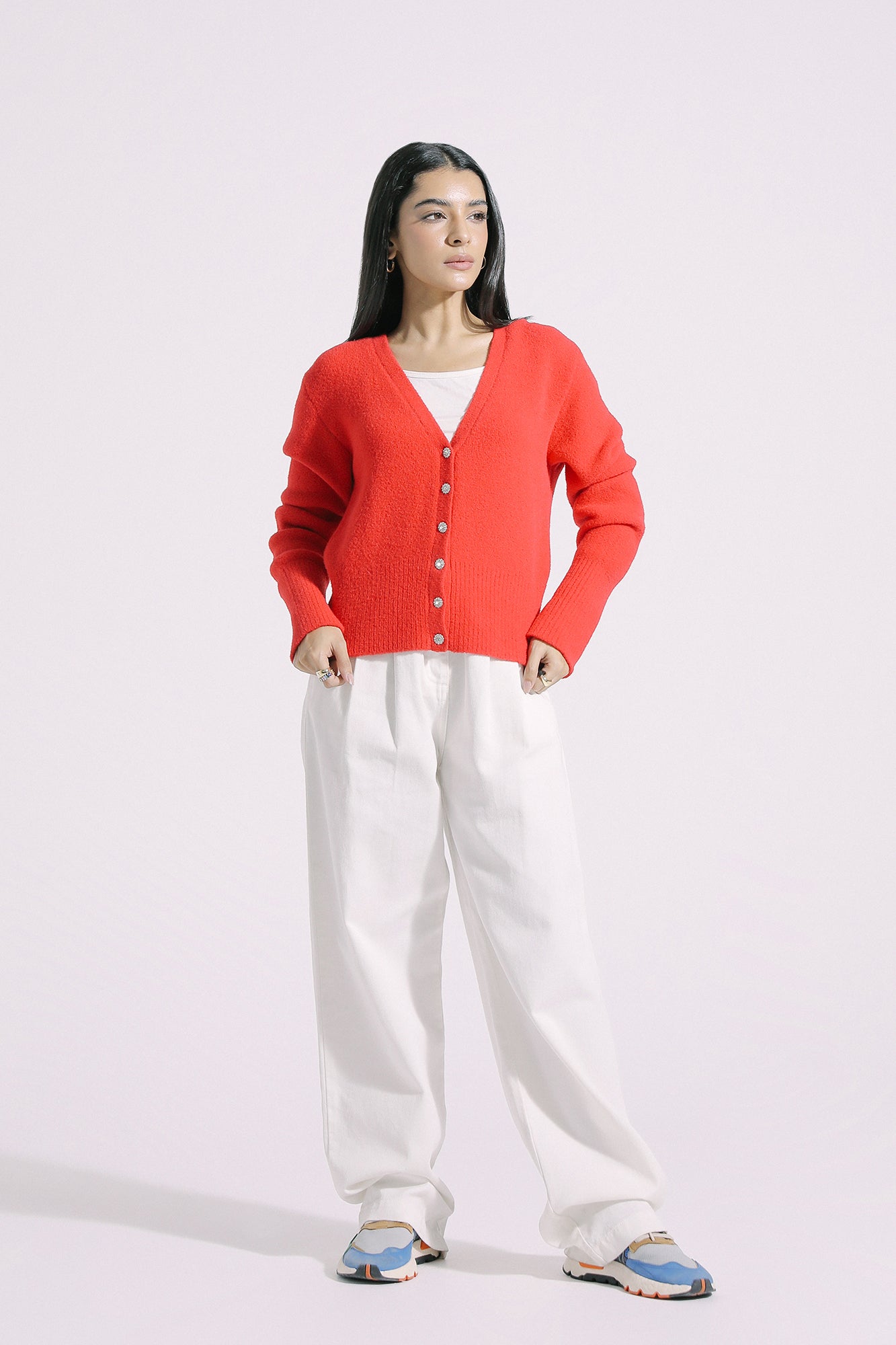 KNIT CARDIGAN WITH GEM BUTTONS (E0528/108/309)