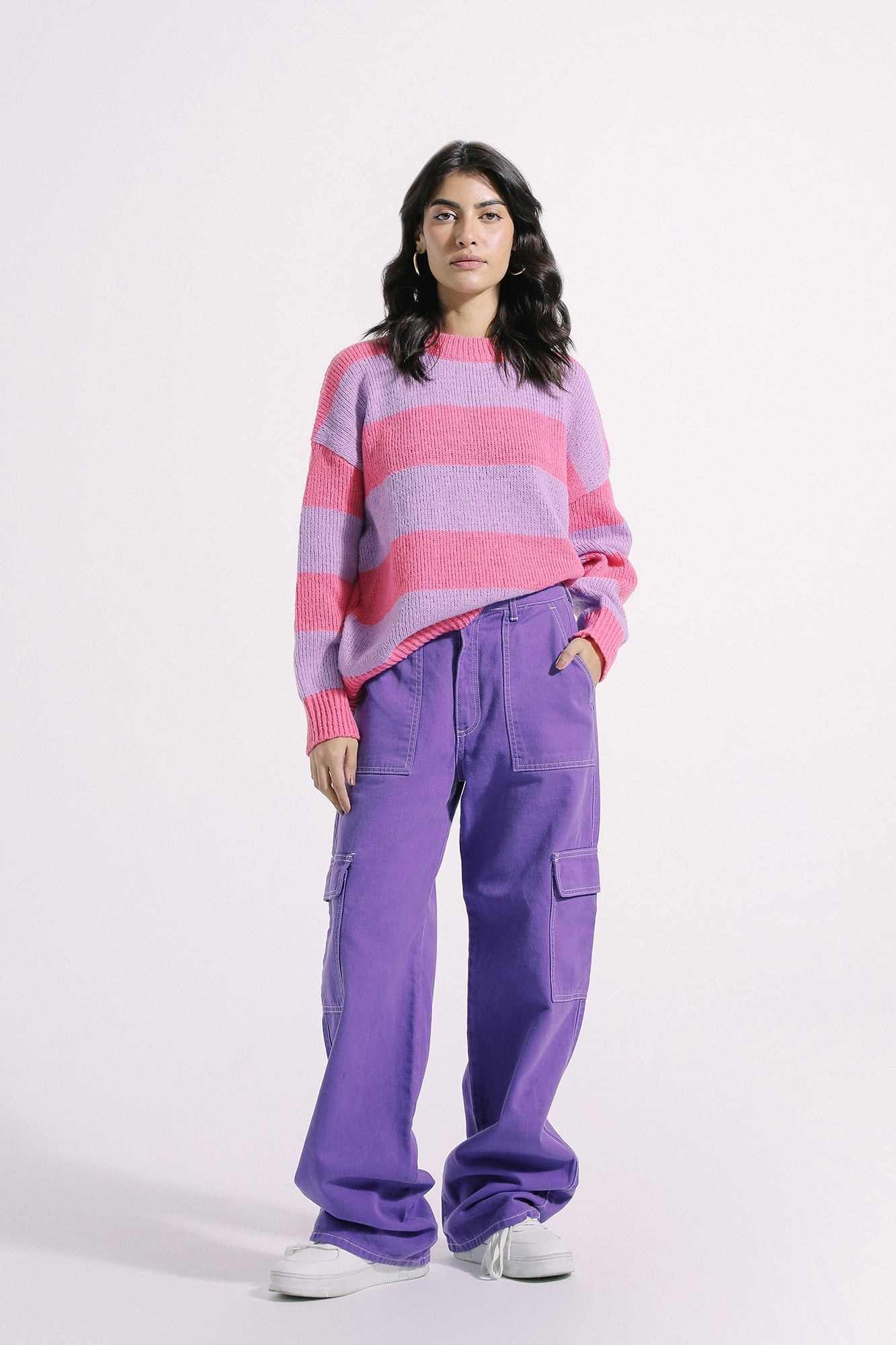 TEXTURED STRIPED SWEATER (E0537/108/408)