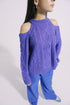 COLD SHOULDER CABLE KNIT SWEATER (E0554/108/627)