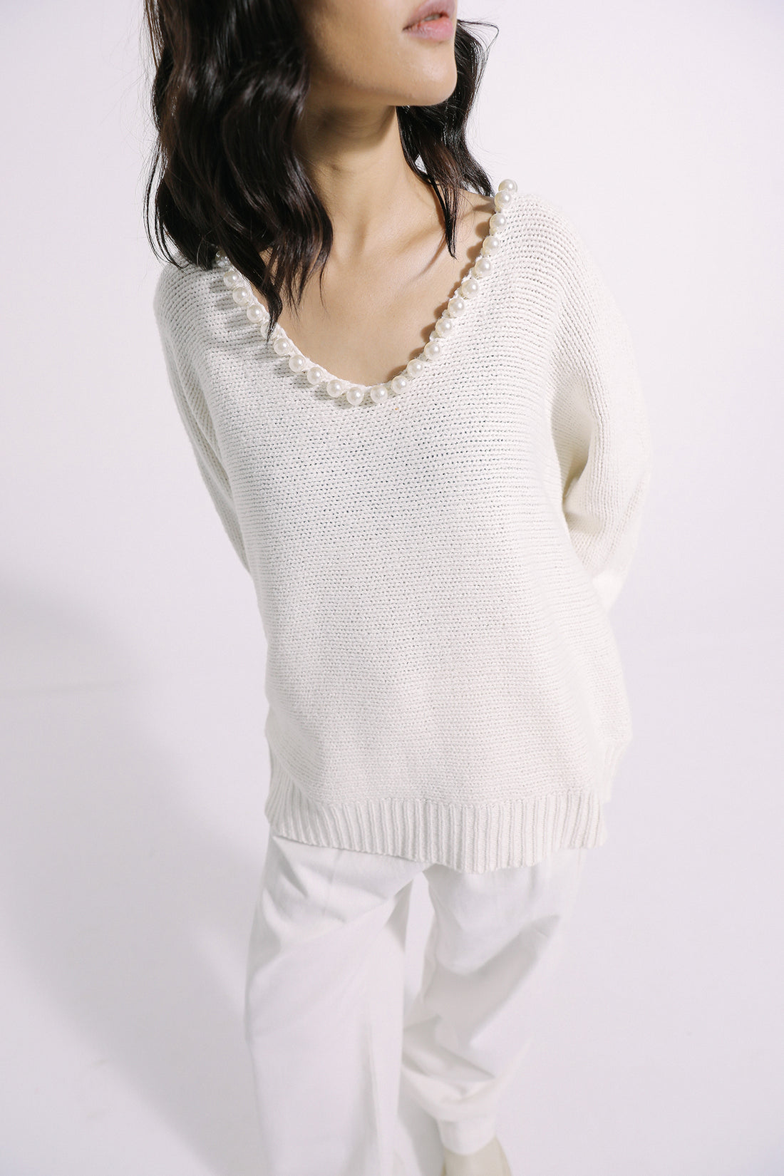 BEADED KNIT SWEATER (E0557/108/002)