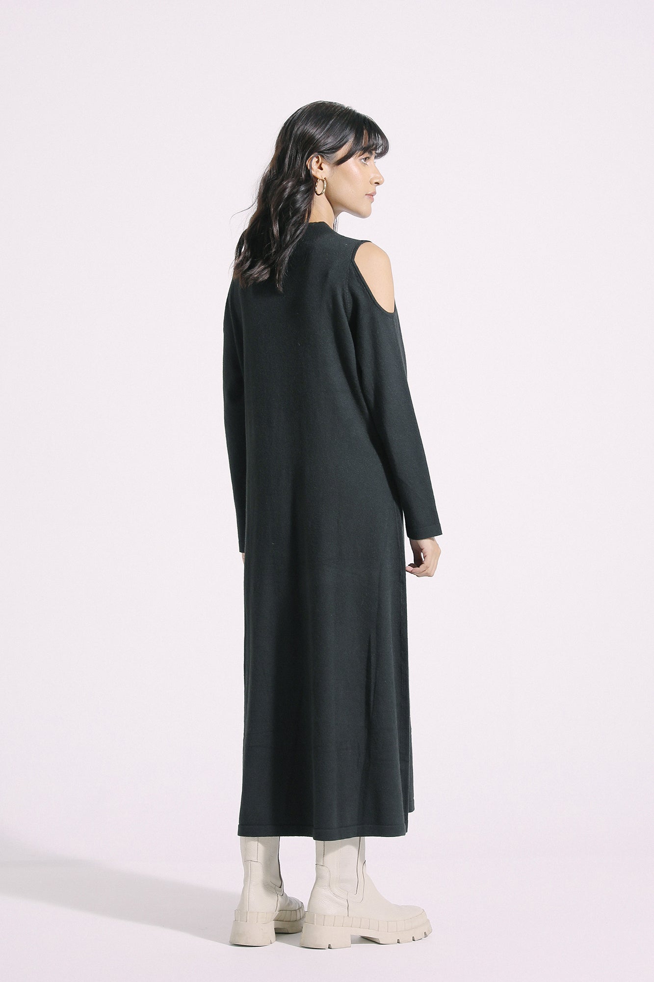 COLD SHOULDER KNIT MIDI DRESS (E0648/108/902)