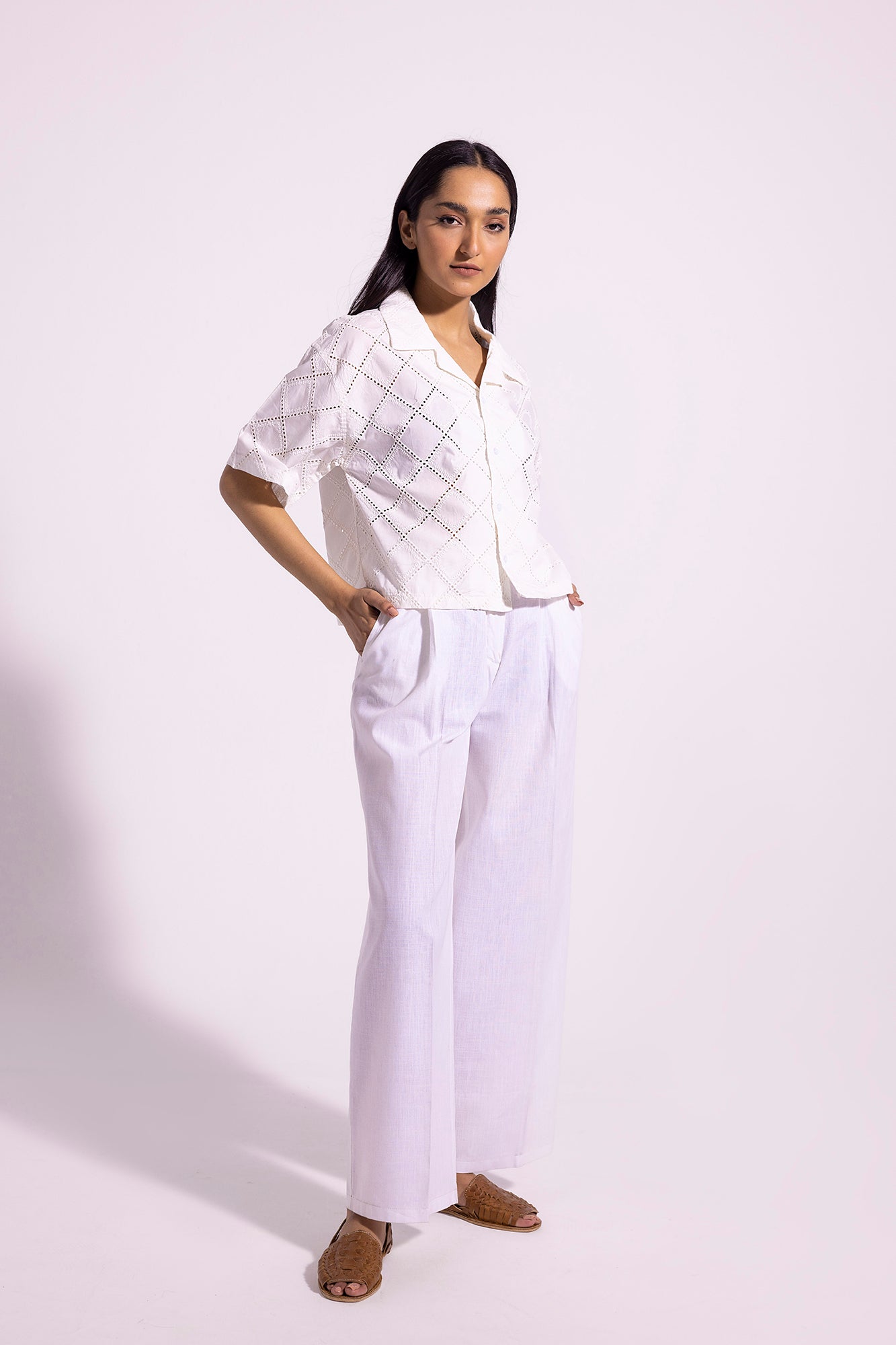 SCHIFFLI EMBROIDERED SHIRT (E0813/108/001)